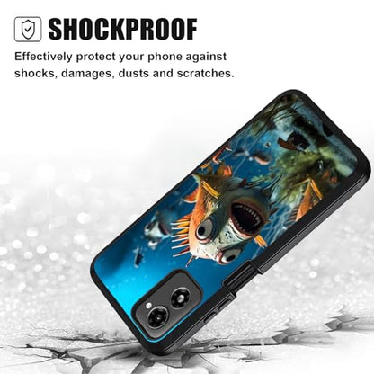 Designed for Moto G Power 5G 2024 Case, Military Grade Heavy Duty 3-Layer Shockproof Full-Body Protective Cover for Motorola Moto G Power 5G 2024, Funny Piranha - color: Funny Piranha