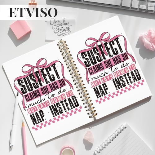 Retro Coquette Pink Bow Notebook, Trendy Preppy Checkered Journal, Preppy Aesthetic Notebooks for Women, Suspect Claims She Has So Much to Do Hardcover Spiral Notebooks 5.5x8.3 Inch - color: 05-Bible(01)