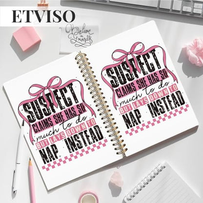 Retro Coquette Pink Bow Notebook, Trendy Preppy Checkered Journal, Preppy Aesthetic Notebooks for Women, Suspect Claims She Has So Much to Do Hardcover Spiral Notebooks 5.5x8.3 Inch - color: 05-Bible(01)
