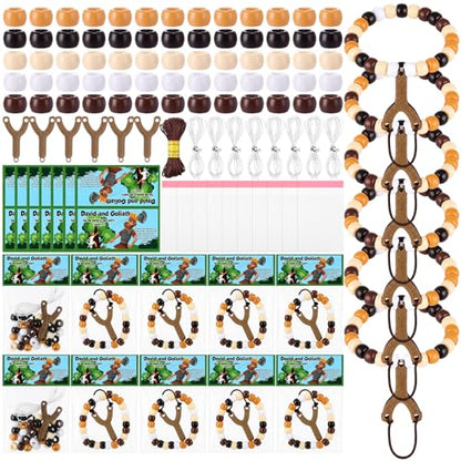 Soulchen 1120 Pcs/24 Sets David and Goliath Crafts Kit Beads Bracelets Vbs - style: David and Goliath