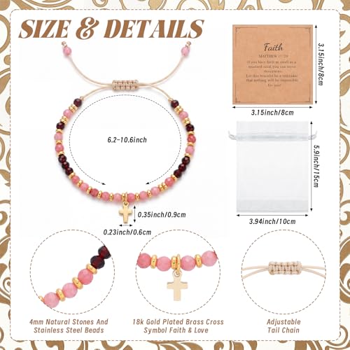 Kingdder 12 Set Christian Cross Bracelets for Women Gift Bulk - style: Cord