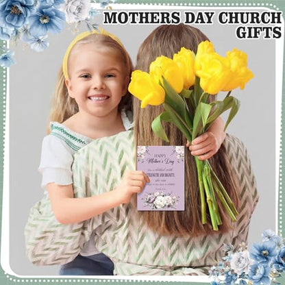 Gilprop 50 Pcs Mother's Day Church Gifts Bulk Christian Mother's Day Floral Notebooks Jesus Bible Notepad Religious Scripture Prayer Inspirational Journals for Mom Catholic Group Members Sunday School - style: Mother's Day