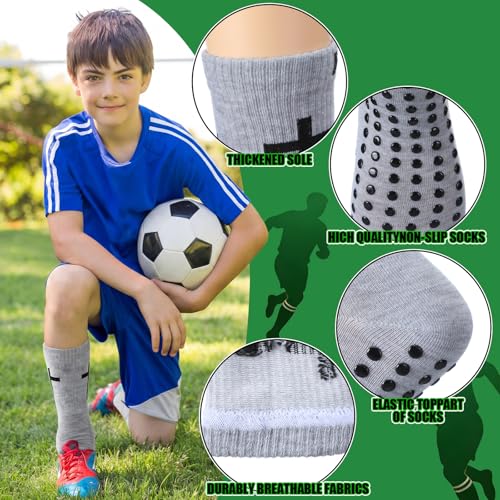 4 Pairs Cross Grip Soccer Socks, Us Size 6-12 - color: Black, White, Light Gray, Dark Gray, style: Bible Verse
