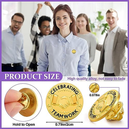 Ceenna 50 Pcs Employee of the Month Star Lapel Pins, Teamwork - style: Teamwork