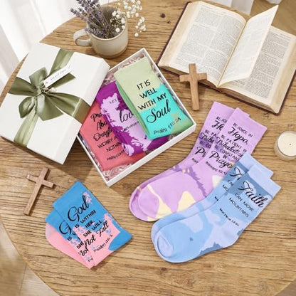 12/24 Pairs Christian Socks Gifts for Women - style: Watercolor