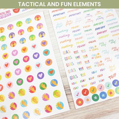 bloom daily planners x Cleerely Stated Rooted in Faith Sticker Pack - 8 Sheets /540 Stickers - Christian Planner Stickers for Journaling, Religious Encouragement, Bible Study, Prayer & Devotionals - color: Bright
