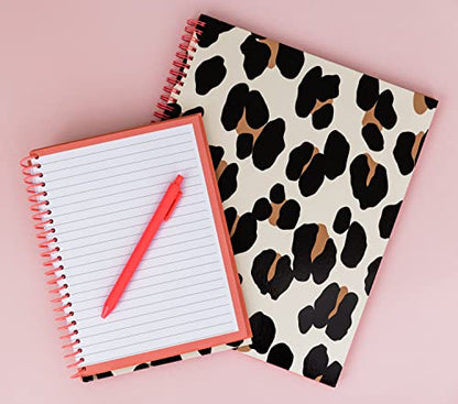 kate spade new york Large College Ruled Notebook, 11" x 9.5" Spiral Notebook with 160 Pages - color: Forest Feline