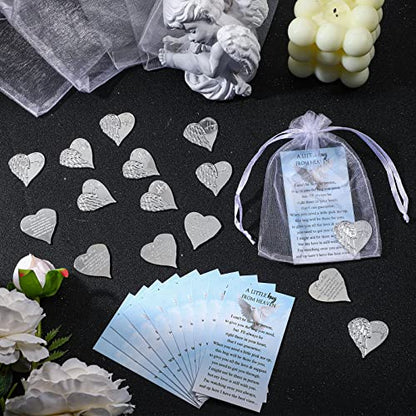 Fumete 100 Sets Heart Pocket Hug Token Angel Coins Prayer Cards, English - style: English