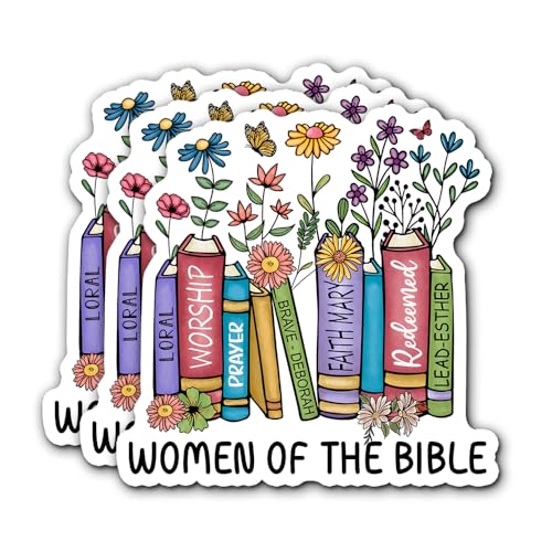 Women of The Bible Stickers 3Pcs Wait Like Sarah Perfect Like Rahab Trust Like Ruth Decals Vinyl Waterproof Christian Jesus Stickers for Water Bottles Laptop (Women of The Bible) - color: Women of the Bible
