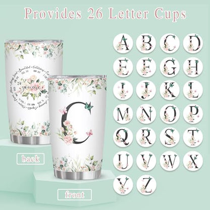 Personalized Initial C Tumbler 20oz, Monogrammed Gift for Women Birthday Mothers Day Religious Gift, Personalized Christian Gift for Women Initial Coffee Mug - style: Initial C cup