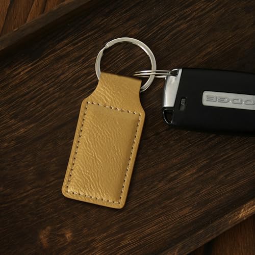 LaserGram Rectangle Keychain, Christian Cross, Personalized Engraving Included - color: Gold