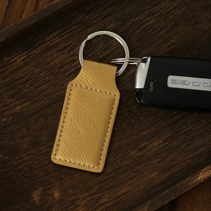 LaserGram Rectangle Keychain, Christian Cross, Personalized Engraving Included - color: Gold