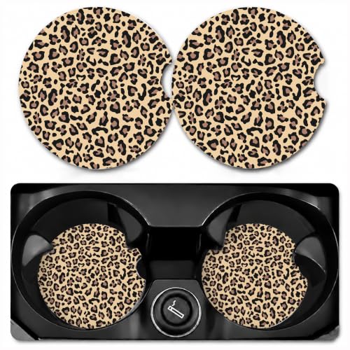 Car Coasters for Cup Holders, Leopard Print Car Coasters Set of 2, B08 - color: Cheetah