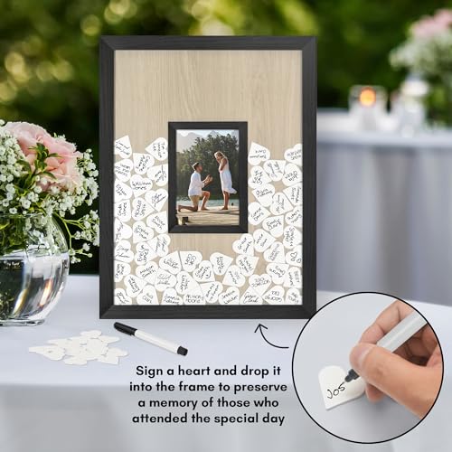 Americanflat 12x16 Shadow Box Frame - Matted to 4x6 - Black - color: Black