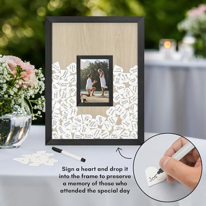 Americanflat 12x16 Shadow Box Frame - Matted to 4x6 - Black - color: Black