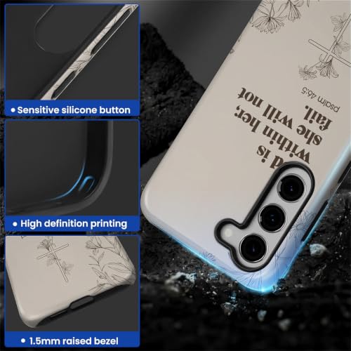 Compatible with Samsung Galaxy S23 Plus Full Body Matte Case Hard Shell Shockproof Screen Lens Protection for Girl Boy Cute Pattern Christian Bible Verse Religious Scripture Jesus - color: Christian Bible Verse Religious Scripture Jesus, size: Samsung Gal