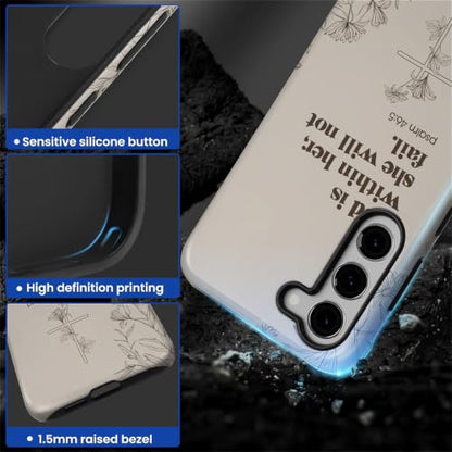Compatible with Samsung Galaxy S23 Plus Full Body Matte Case Hard Shell Shockproof Screen Lens Protection for Girl Boy Cute Pattern Christian Bible Verse Religious Scripture Jesus - color: Christian Bible Verse Religious Scripture Jesus, size: Samsung Gal