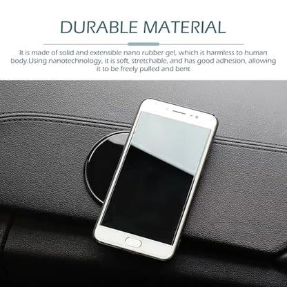 5 PCS Car Round Anti-slip Mat, 3.1" Silicone Storage Mat for Car Ornament Mobile Phone GPS Keys Glasses, Reusable Self-adhesive Dashboard Pad, Multi-function Sticky Fixing Pad (Black)