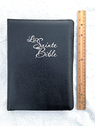 French Bible, Large Print, Leather, Zipper, Thumb Index. Segond 1910, fermeture éclair