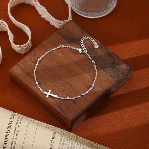 Ankle Bracelets for Women Waterproof Non Tarnish Anklet - style: Cross-SL