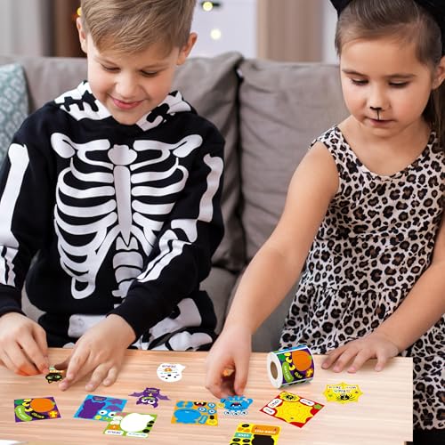 Haooryx Halloween Religious Sticker Roll, 300Pcs Make Your Own Pumpkin Cat - style: Religious Halloween 1Roll