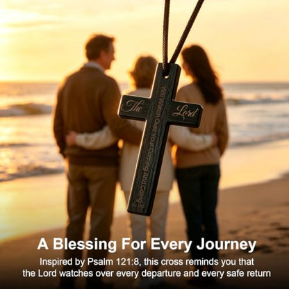 Psalm 121:8 Cross Car Ornament, Christian Bible Verse Gift - color: Psalm 121:8
