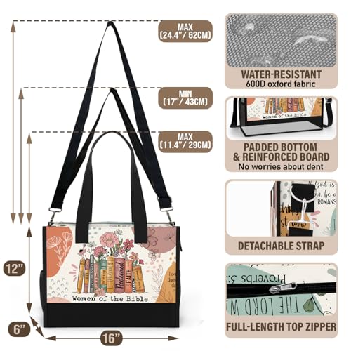 Christian Tote Bag for Women Bible Study Church Faith Organizer - color: Women of the Bible