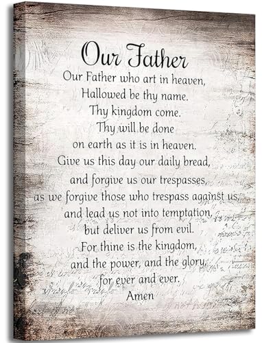 YOXORDQ Our Father Prayer Canvas Wall Art-Canvas Wrapping 12x16in - color: Our father, size: 16"L x 12"W