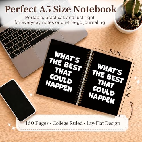 Enkvke Trendy Positive Affirming Notebook Journal A5, - color: What's the best that could happen-A5