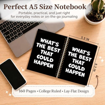 Enkvke Trendy Positive Affirming Notebook Journal A5, - color: What's the best that could happen-A5