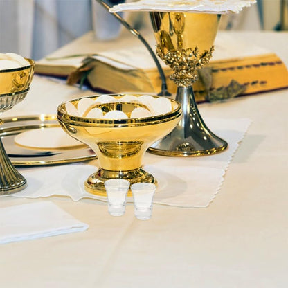 Luxshiny 12-pack Glass Communion Cups for Standard Communion Trays Clear 0.34 oz Mini Chalice Set for Church Services Accessories for Family Gatherings and Parties
