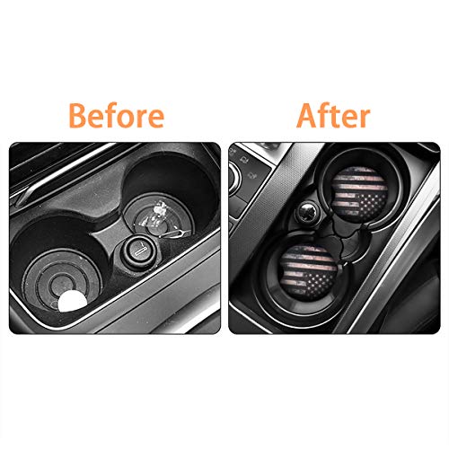 Moly Magnolia 2 Pack 2.75 Inch Car Cup Holder Coasters, Black Flag - color: Black Flag