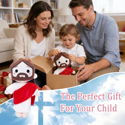 Jesus Plush Doll Jesus Stuffed Bible Doll Christian Plushie Gifts for Easter Christmas Church Religious Gifts for Kids Adults(Red) - color: Red