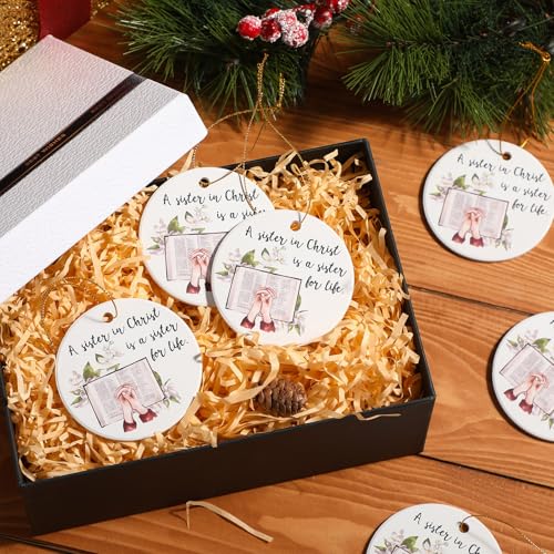 MiniInflat 6 Pcs Christian Christmas Ornaments Sister Ceramic Religious