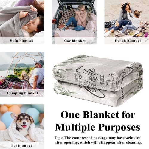 Christian Blanket, Christian Gifts for Women Men, Bible Verse Religious Scripture Botanical Throw Blankets for Home Bedroom Living Room Couch Sofa, 50x60 Inches - color: Goodness of God