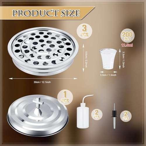 Zhehao 3 Sets Holy Communion Trays for Churches with Lid, Churches Cup Fillers, 100 Disposable Communion Cups (Silver) - color: Silver