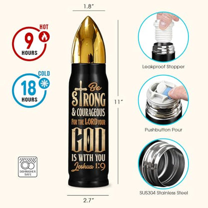 Christian Gifts for Men, Fathers Day Christian Gifts, Church Fathers Day Gift, Pastor Appreciation Gift, 17 oz Faith Based Inspirational Religious Bullet Tumbler for Men, Dad, Pastor
