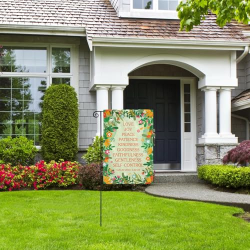 Fruit of the Spirit Christian Garden Flag 12x18 Double Sided - color: flower