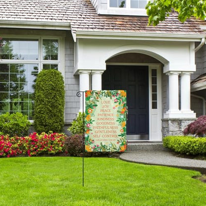 Fruit of the Spirit Christian Garden Flag 12x18 Double Sided - color: flower