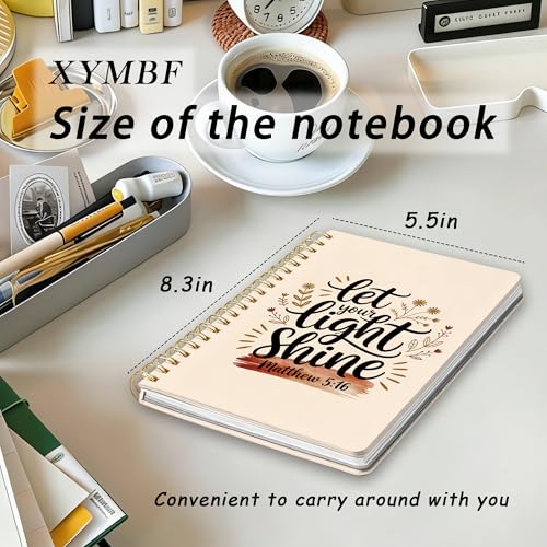 Boho Christian Notebook Journal, Let Your Light Shine Bible Notebooks for Note Taking, Prayer Journal,Inspirational Religious Hardcover Spiral Notebook 5.5x8.3 Inch - color: Color-7