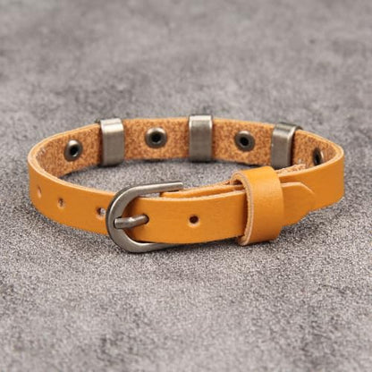 Jeilwiy Punk Rock Gothic Black Rivet Leather Spiked Necklace Collar Neckband Leather Choker Necklace for Women Mom Gifts Adjustable - color: HGB152-Orange