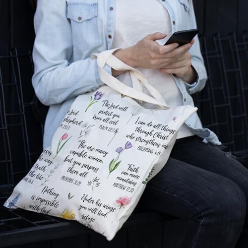 JINYO Christian Canvas Tote Bag, Bible Tote Bags for Women - color: Christian Tote Bag-c