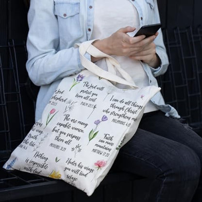 JINYO Christian Canvas Tote Bag, Bible Tote Bags for Women - color: Christian Tote Bag-c