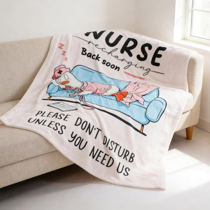 Nurse Appreciation Gifts for Women Men, Soft Flannel Nurse Throw Blanket, 2026 Nursing Week Graduation Gift, LPN RN Gifts for Nurses Practitioner Nursing Birthday Student Graduate Gift Ideas 50"x60" - color: Multi-nurse