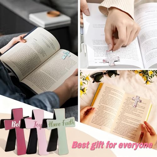 18PCS Magnetic Cross Bookmarks Gifts, Magnetic Bookmark Christian Cross Magnetic Page Markers Religious Bible Verses Bookmarks for Bible Study, Readers, Teachers, Students (F) - color: F