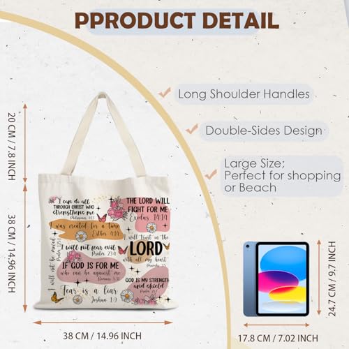 God Says You are Christian Canvas Tote Bags for Women, Inspirational Christian Gifts for Women - color: Bible