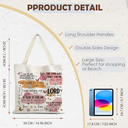 God Says You are Christian Canvas Tote Bags for Women, Inspirational Christian Gifts for Women - color: Bible