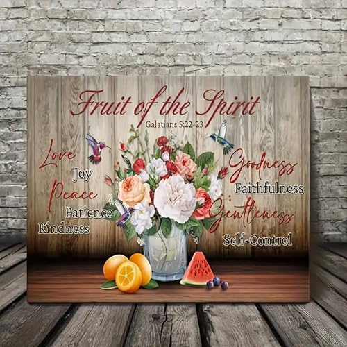 Fruit of the Spirit Wall Art, Galatians 5:22-23 Canvas, Christian Wall Art - color: Fruit of Spirit