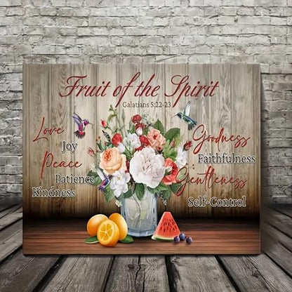 Fruit of the Spirit Wall Art, Galatians 5:22-23 Canvas, Christian Wall Art - color: Fruit of Spirit