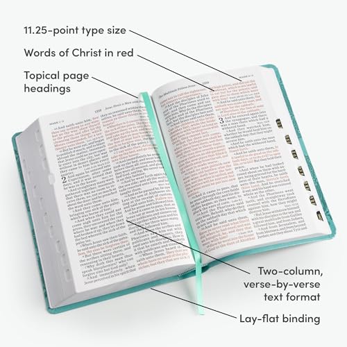 KJV Large Print Personal Size Reference Bible, Teal LeatherTouch Indexed, KJV Holy Bible, Red Letter, Pure Cambridge Text, Presentation Page, Cross-References, Full-Color Maps